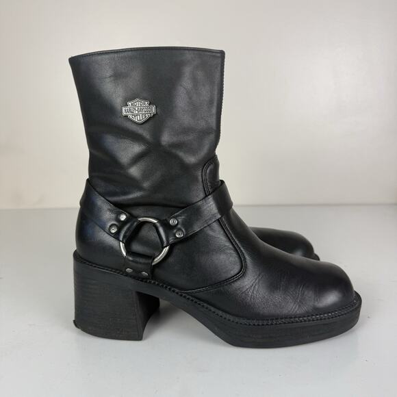 Harley-Davidson Women’s Howell 7" Harness Motorcycle Boot Black Size 8 1/2 - Picture 2 of 8